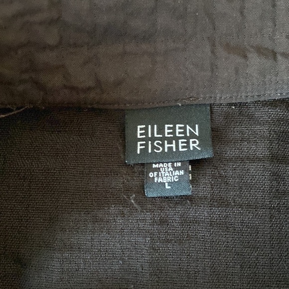 Eileen Fisher Lightweight Brown Textured Zippered Jacket Size Large - Picture 5 of 11